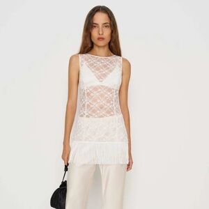 Reformation Gabrielle Knit Top Ivory - Size XS